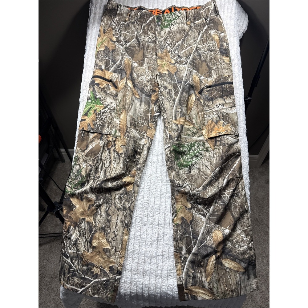 RealTree Edge Men's 40/42 (XL) Stretch Waist 4 Pocket Camo Cargo Hunting Pants